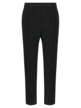 Issey Miyake Black Polyester Cropped Pants