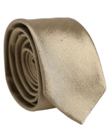 Dolce & Gabbana Gold Satin Silk Textured Adjustable Necktie Accessory Tie