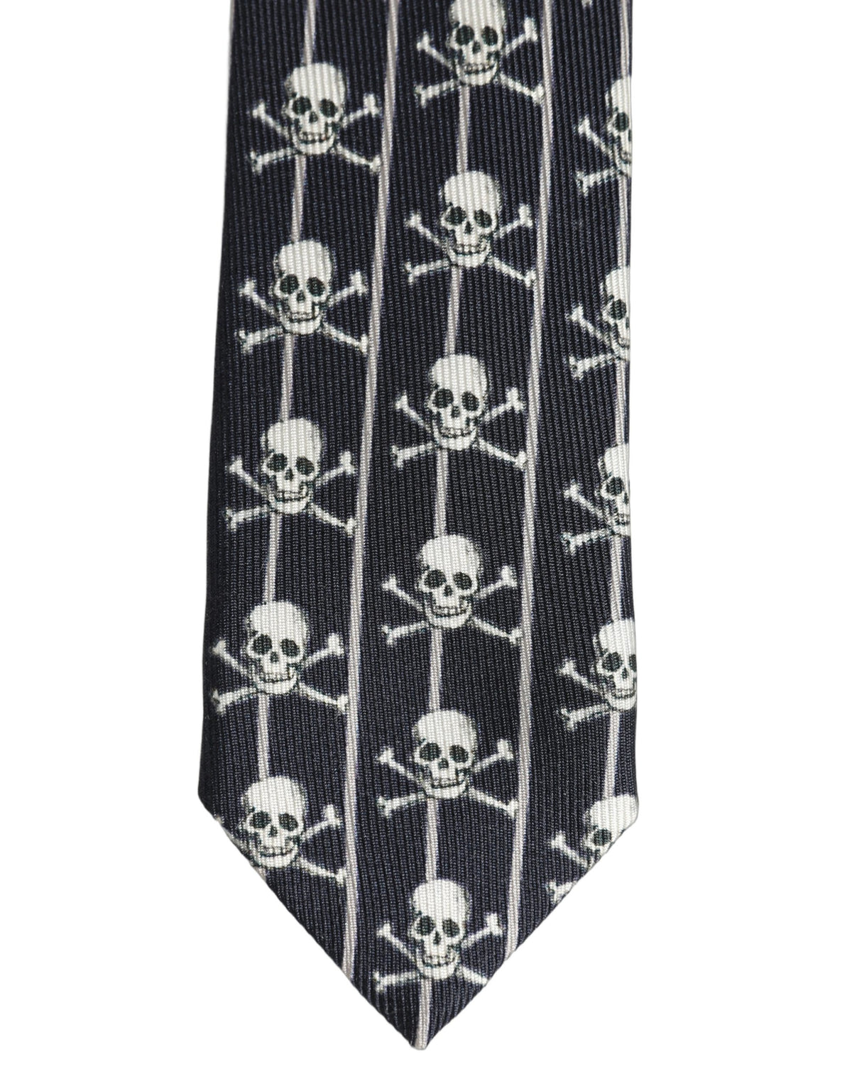 Dolce & Gabbana Men Black Silk Skull Fantasy Adjustable Tied Necktie Tie