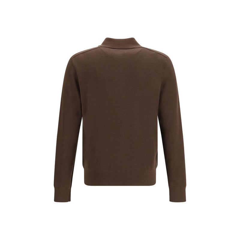 Burberry Brown Wool Oves Aries Dress Shirt
