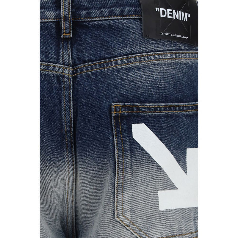 Off-White Gray Cotton Slim Fit Jeans