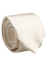 Dolce & Gabbana Cream Satin 100% Silk Adjustable Tied Men Necktie Tie
