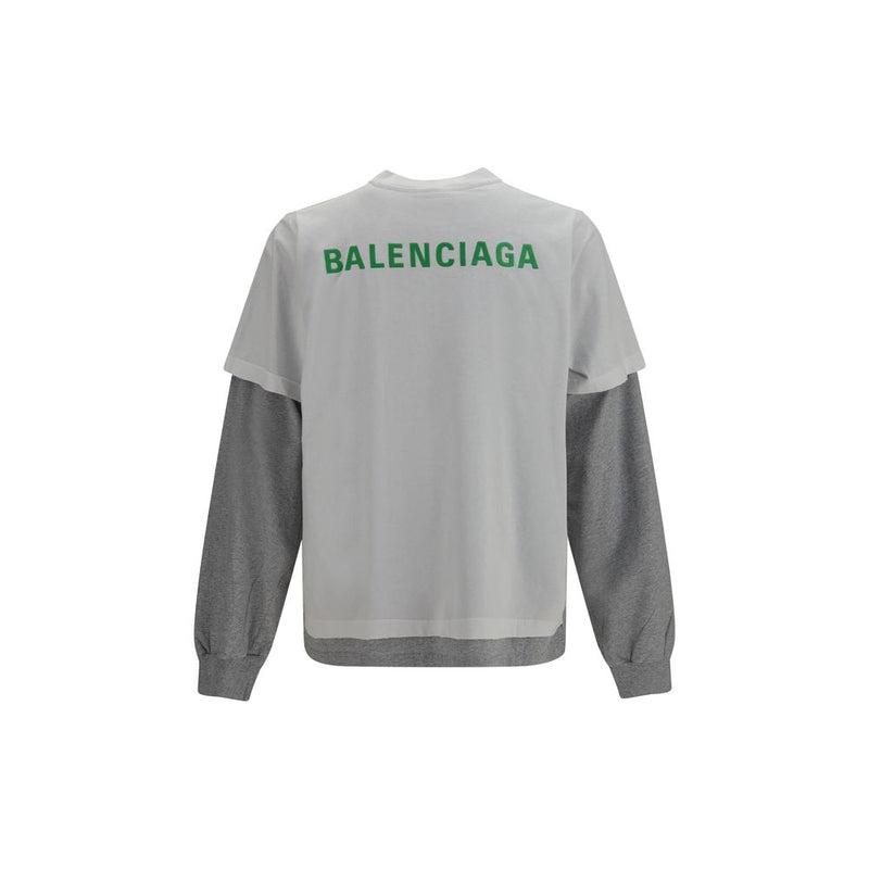 Balenciaga White Cotton Long Sleeve T-Shirt