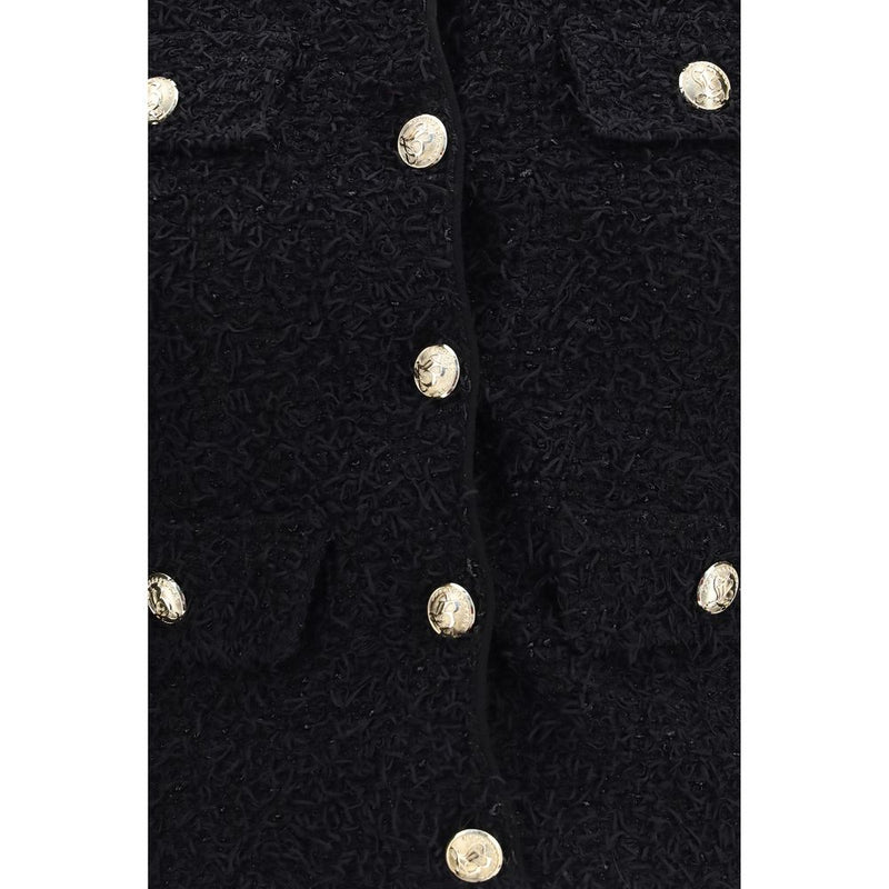 Balmain Black Viscose Shell Jacket