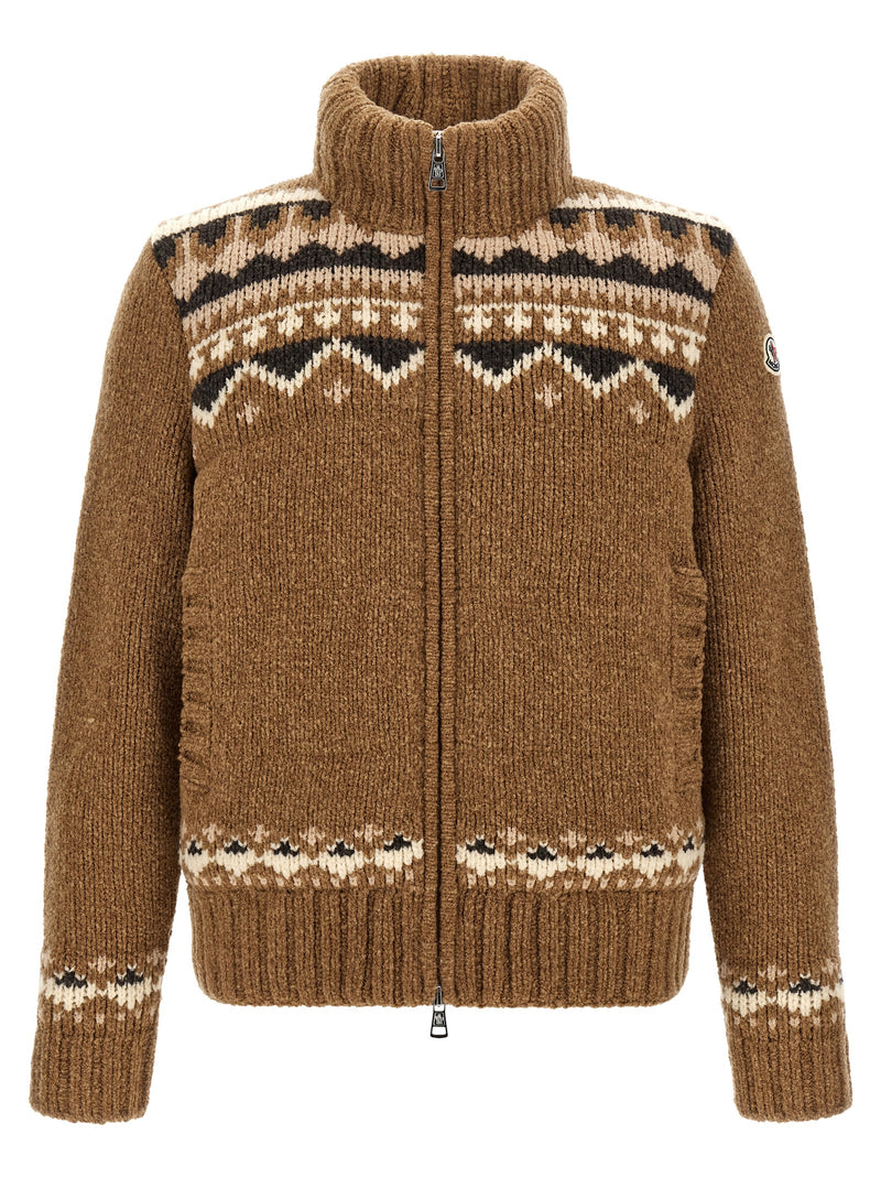 Moncler Brown Virgin Wool Cardigan