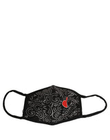Dolce & Gabbana Black Heart DG Logo Monogram Elastic Ear Strap Face Mask