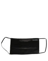 Dolce & Gabbana Black Satin Silk Pleated Elastic Ear Strap Face Mask