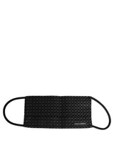 Dolce & Gabbana Black Silk Patterned Pleated Elastic Ear Strap Face Mask