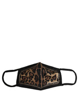 Dolce & Gabbana Brown Black Leopard Print Elastic Ear Strap Face Mask