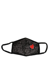 Dolce & Gabbana Black Heart DG Logo Monogram Elastic Ear Strap Face Mask