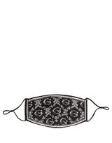 Dolce & Gabbana Black White Logo Baroque Elastic Ear Strap Face Mask