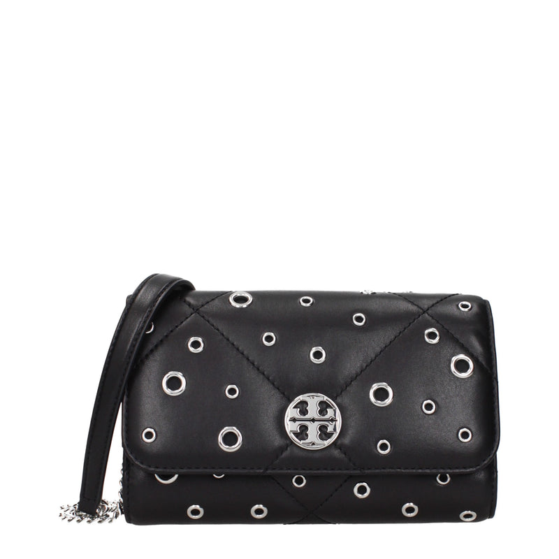 Tory Burch Black Leather Clutch Bag