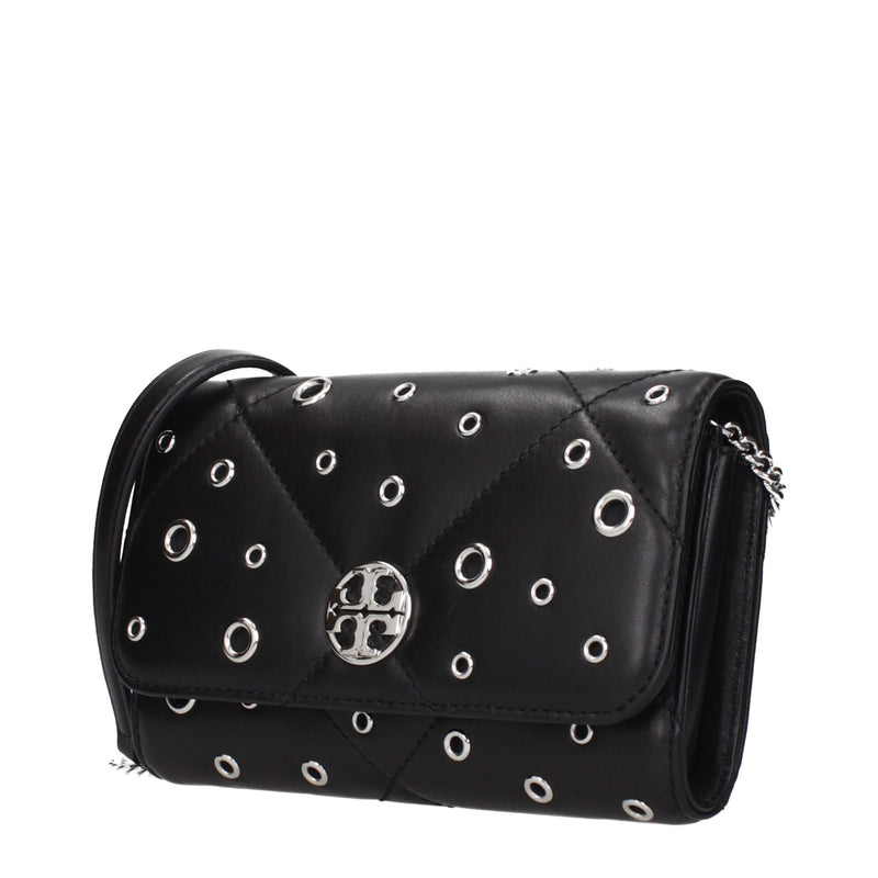 Tory Burch Black Leather Clutch Bag