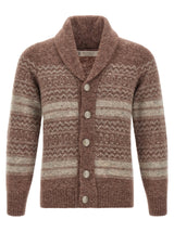 Brunello Cucinelli Brown Alpaca Leather Cardigan