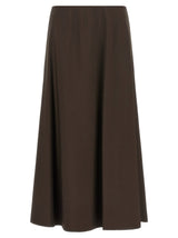 Brunello Cucinelli Brown Virgin Wool Midi Skirt