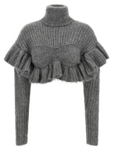 Elisabetta Franchi Gray Mohair Cardigan