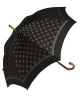 Dolce & Gabbana Black Gold Jacquard Polka Dot Long Handle Umbrella