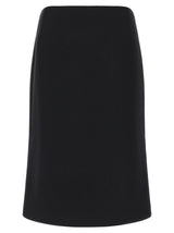 Fendi Black Wool Midi Skirt