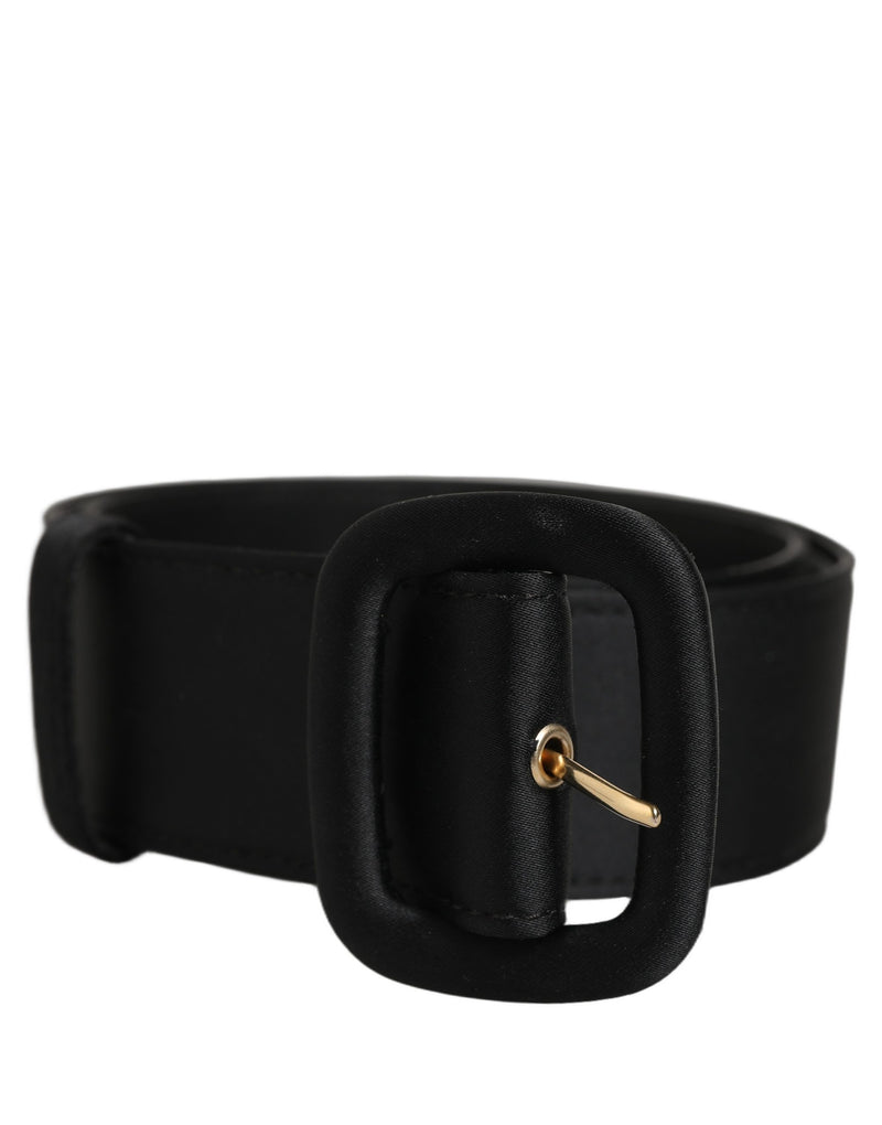 Dolce & Gabbana Black Wide Fabric Oval Buckle Cintura Belt