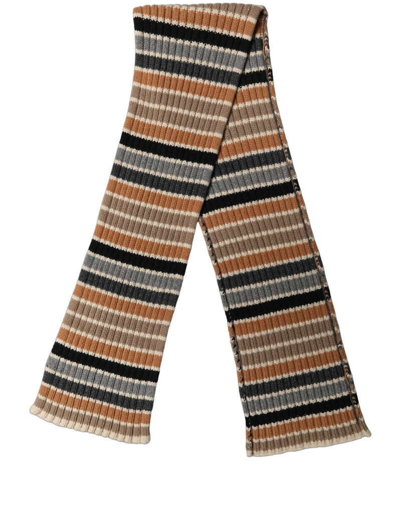 Dolce & Gabbana Multicolor Striped Knitted Viscose Shawl Scarf