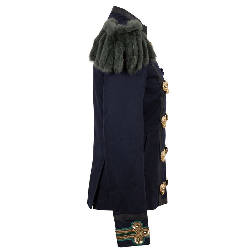 Mr&Mrs Italy Blue Cotton Women's Jacket