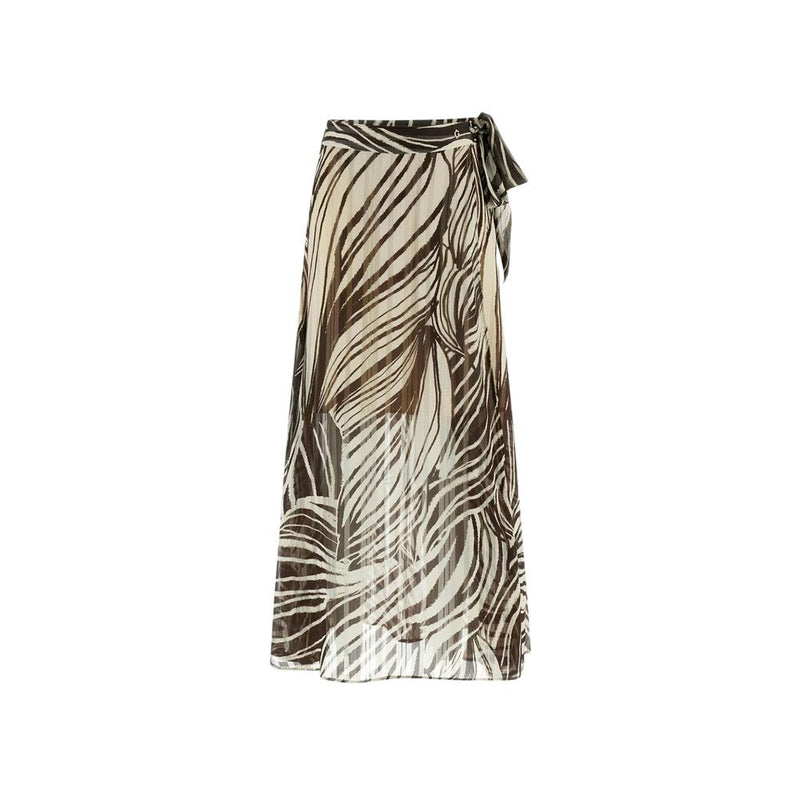 Guess Brown Polyester Long Skirt