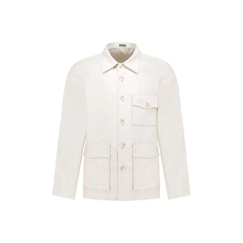 Autore Beige Linen Full-Length Jacket