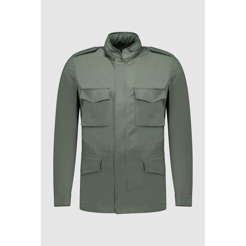Autore Green Cotton Full-Length Jacket
