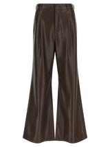 The Andamane Brown Polyester Flared Pants