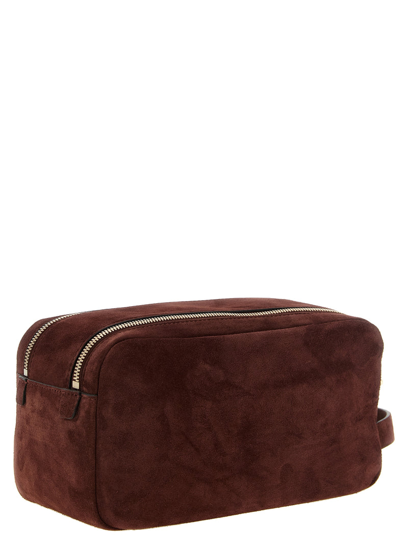 Brunello Cucinelli Bordeaux Calfskin Beauty Case
