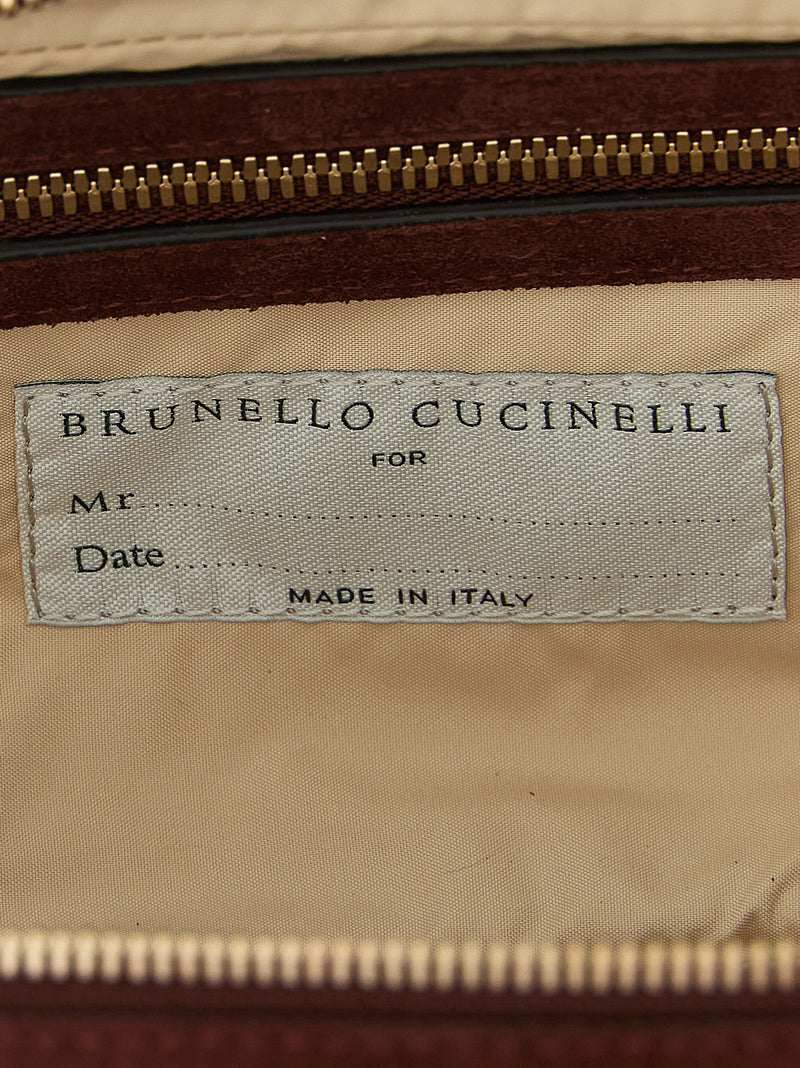 Brunello Cucinelli Bordeaux Calfskin Beauty Case