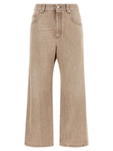 Brunello Cucinelli Beige Cotton Cropped Jeans