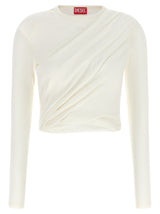 Diesel White Cotton Long Sleeve T-Shirt