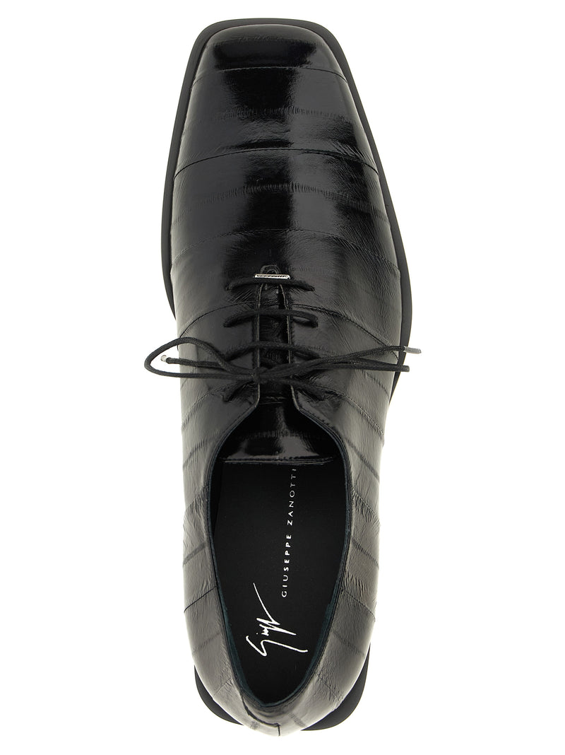 Giuseppe Zanotti Black Leather Oxfords And Derbies