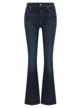 Mother Denim Blue Cotton Flared Jeans