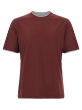 Brunello Cucinelli Bordeaux Cotton T-Shirt