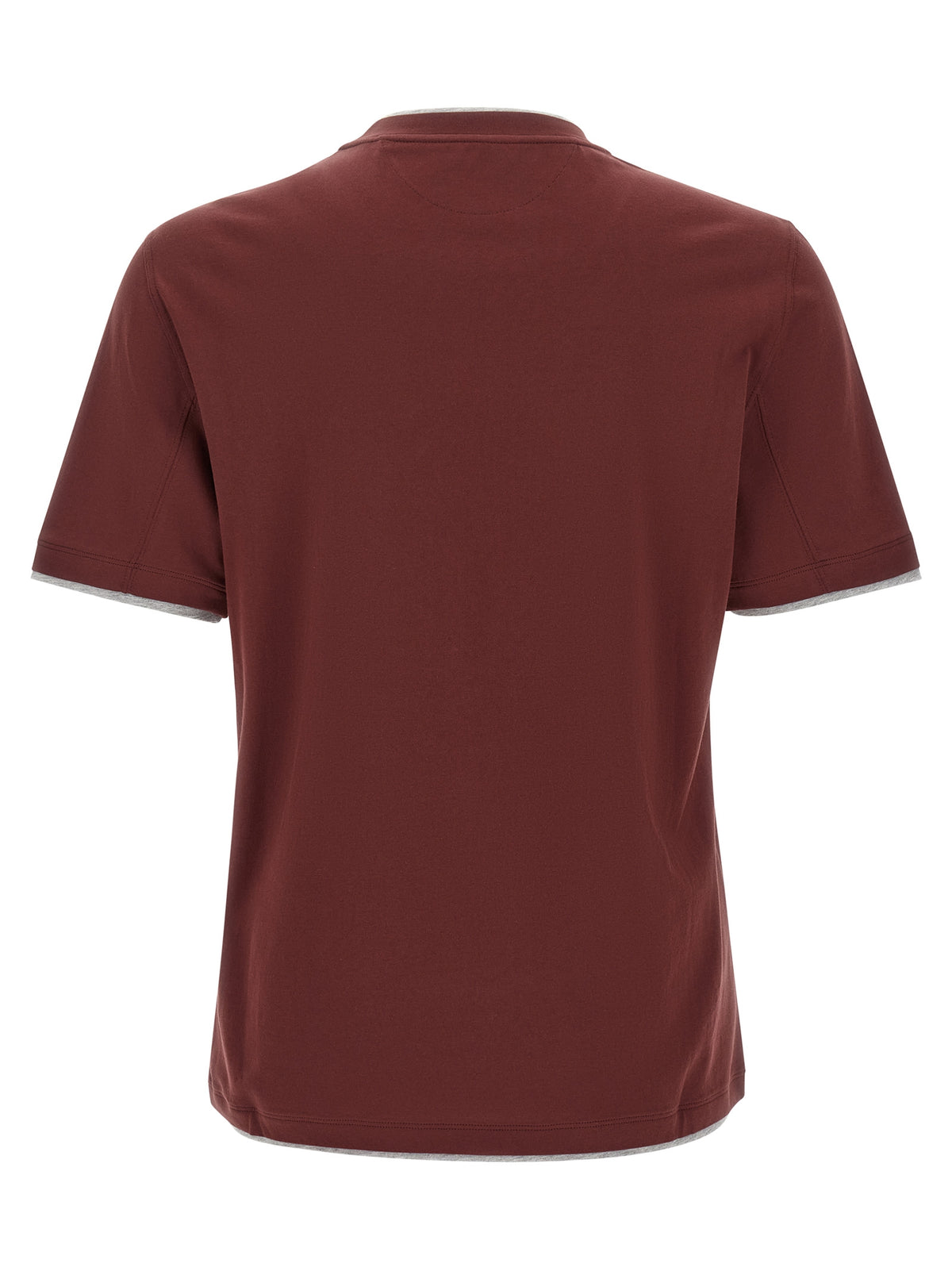Brunello Cucinelli Bordeaux Cotton T-Shirt