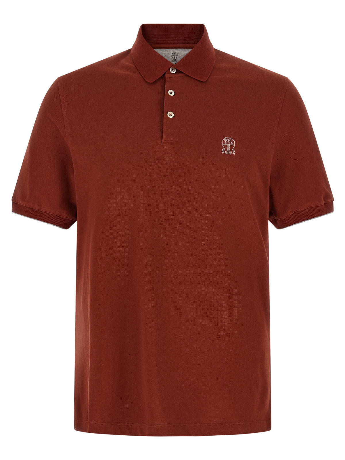 Brunello Cucinelli Red Cotton Polo Shirt
