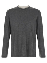 Brunello Cucinelli Gray Silk T-Shirt