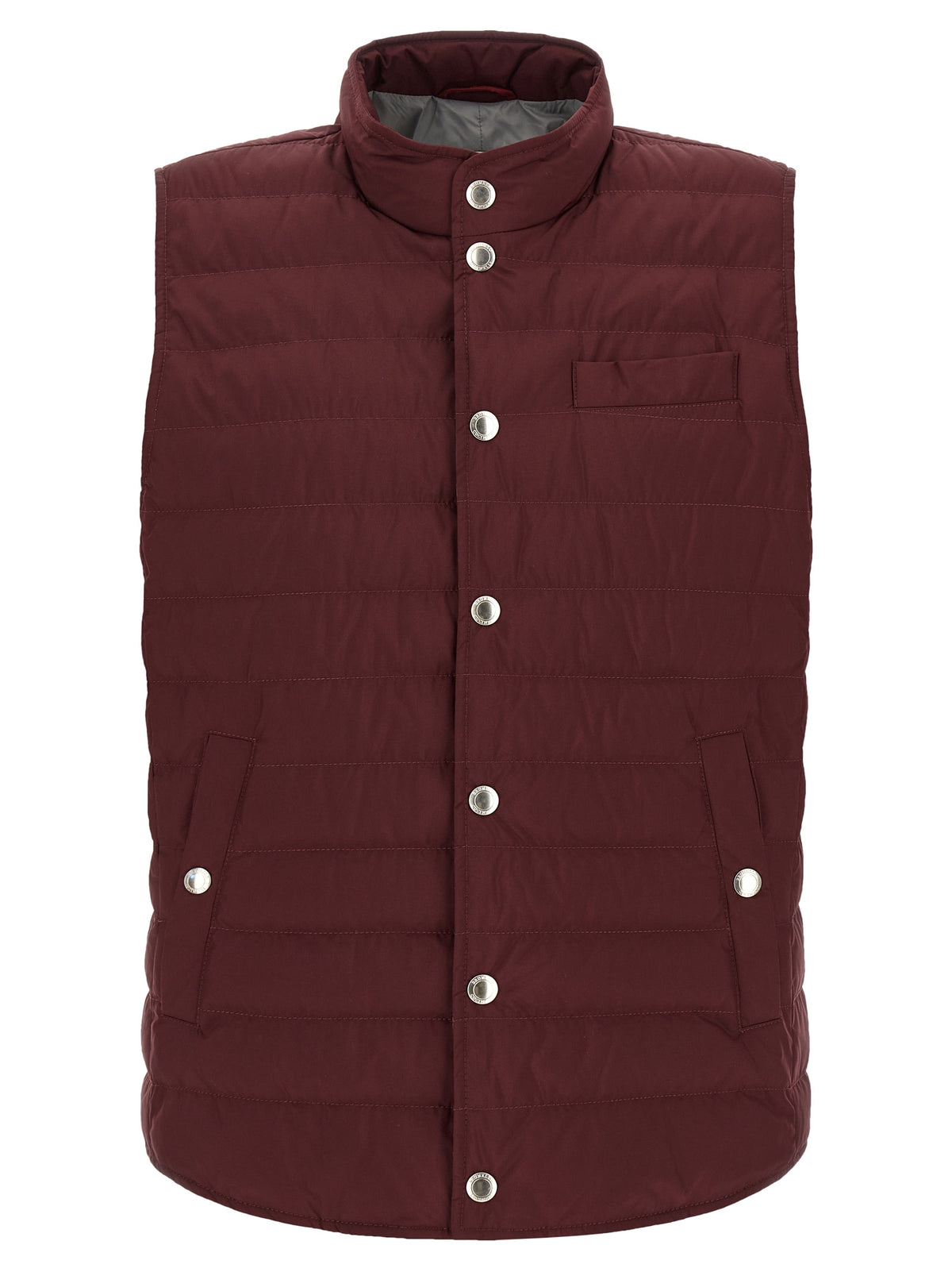 Brunello Cucinelli Bordeaux Polyester Sleeveless Jacket