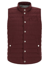 Brunello Cucinelli Bordeaux Polyester Sleeveless Jacket