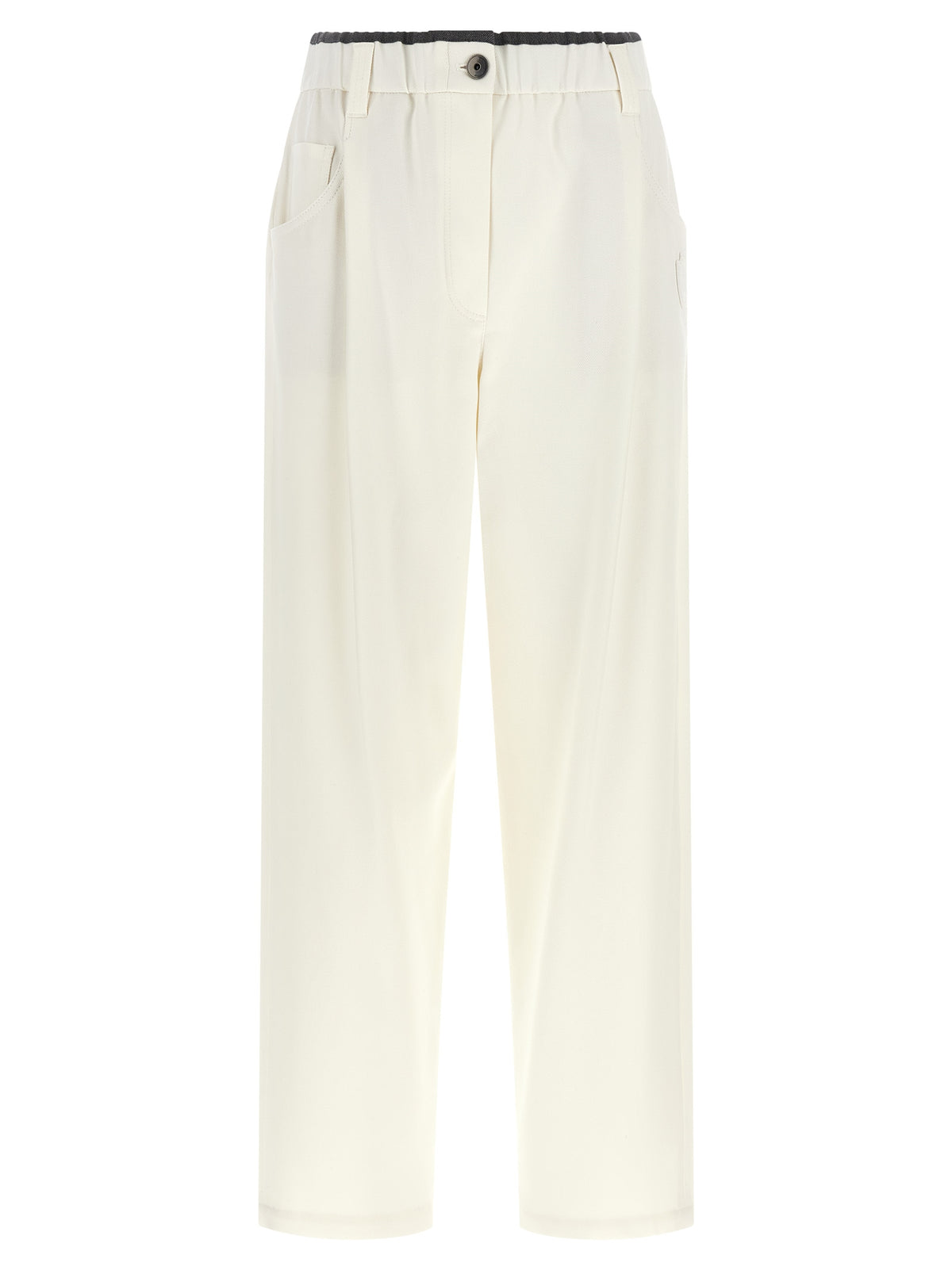 Brunello Cucinelli White Cotton Casual Pants