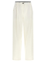 Brunello Cucinelli White Cotton Casual Pants