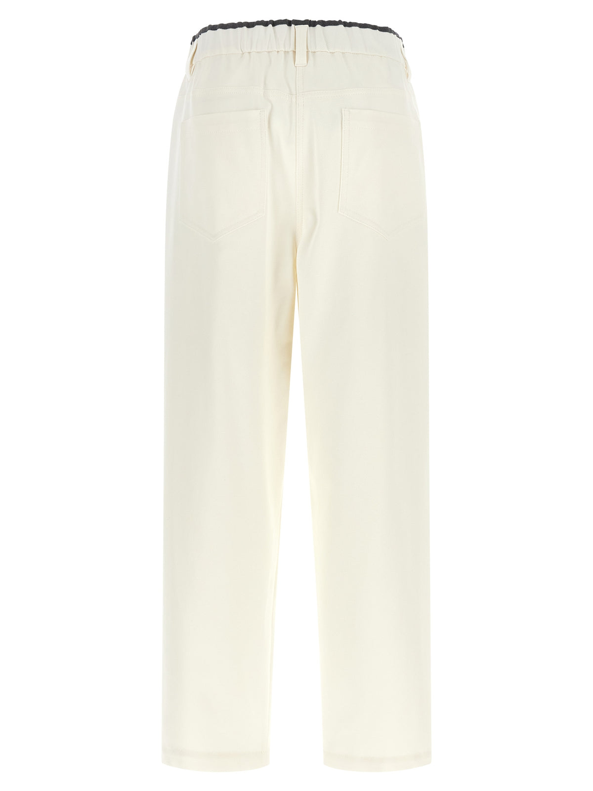Brunello Cucinelli White Cotton Casual Pants
