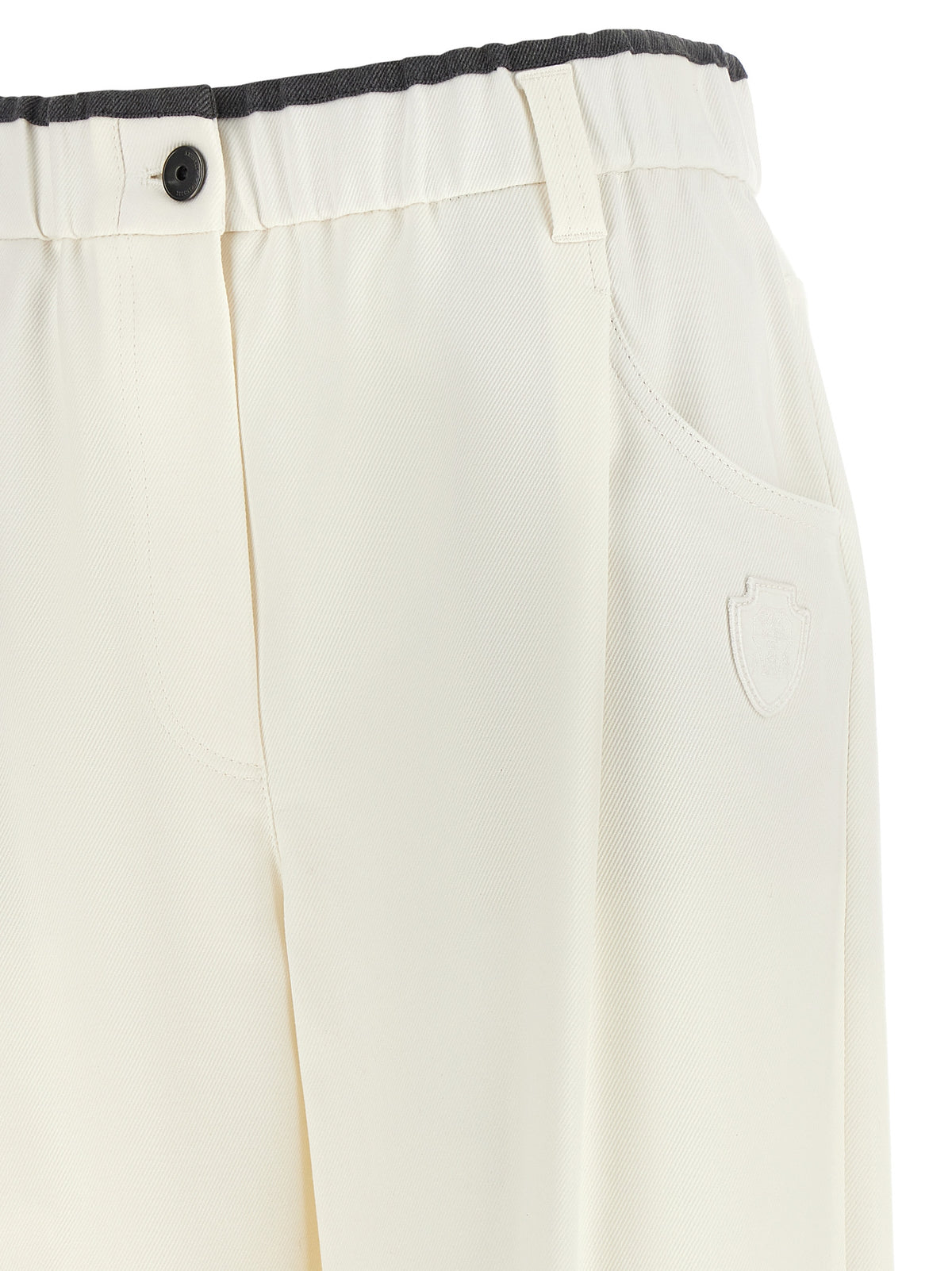 Brunello Cucinelli White Cotton Casual Pants