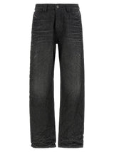 Diesel Gray Cotton Straight-Leg Jeans