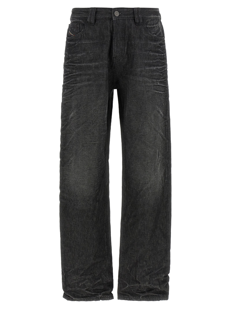 Diesel Gray Cotton Straight-Leg Jeans