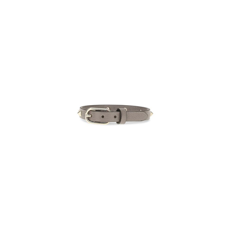 Valentino Garavani Gray Calf Leather Bos Taurus Bracelet