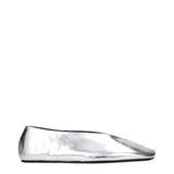 Jil Sander Gray Leather Ballet Flats