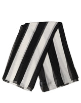 Dolce & Gabbana Black White Stripe Silk Square Foulard Scarf